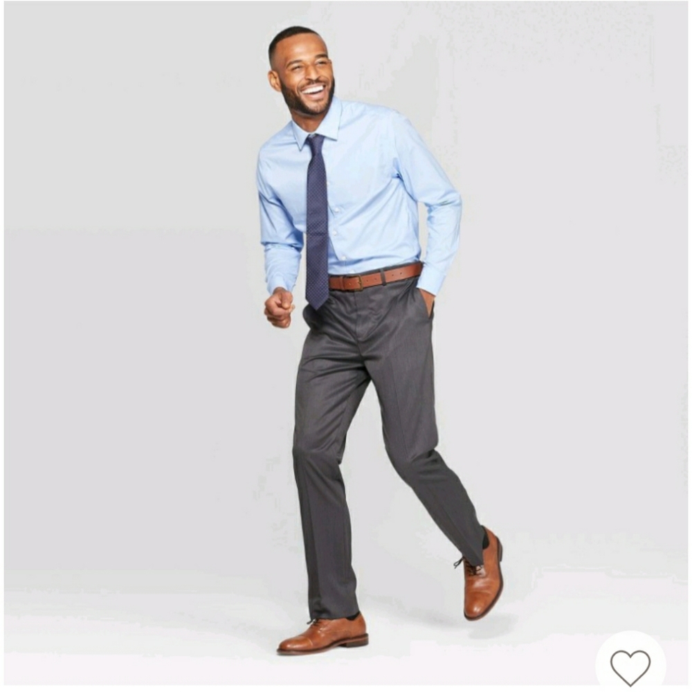 Mens Light Blue Long Sleeve Dress Shirt